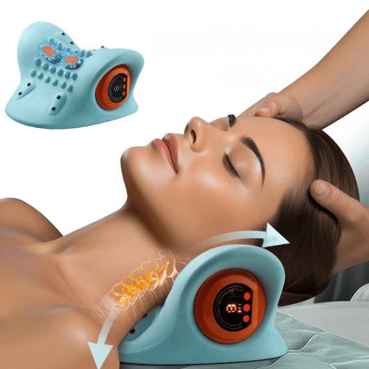 EMS Cervical Massager Stretcher for neck pain relief and relaxation featuring ergonomic design.