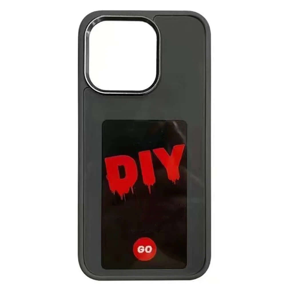 DIY Phone Case - Personalize Your Phone featuring bold red DIY design on a sleek black background.