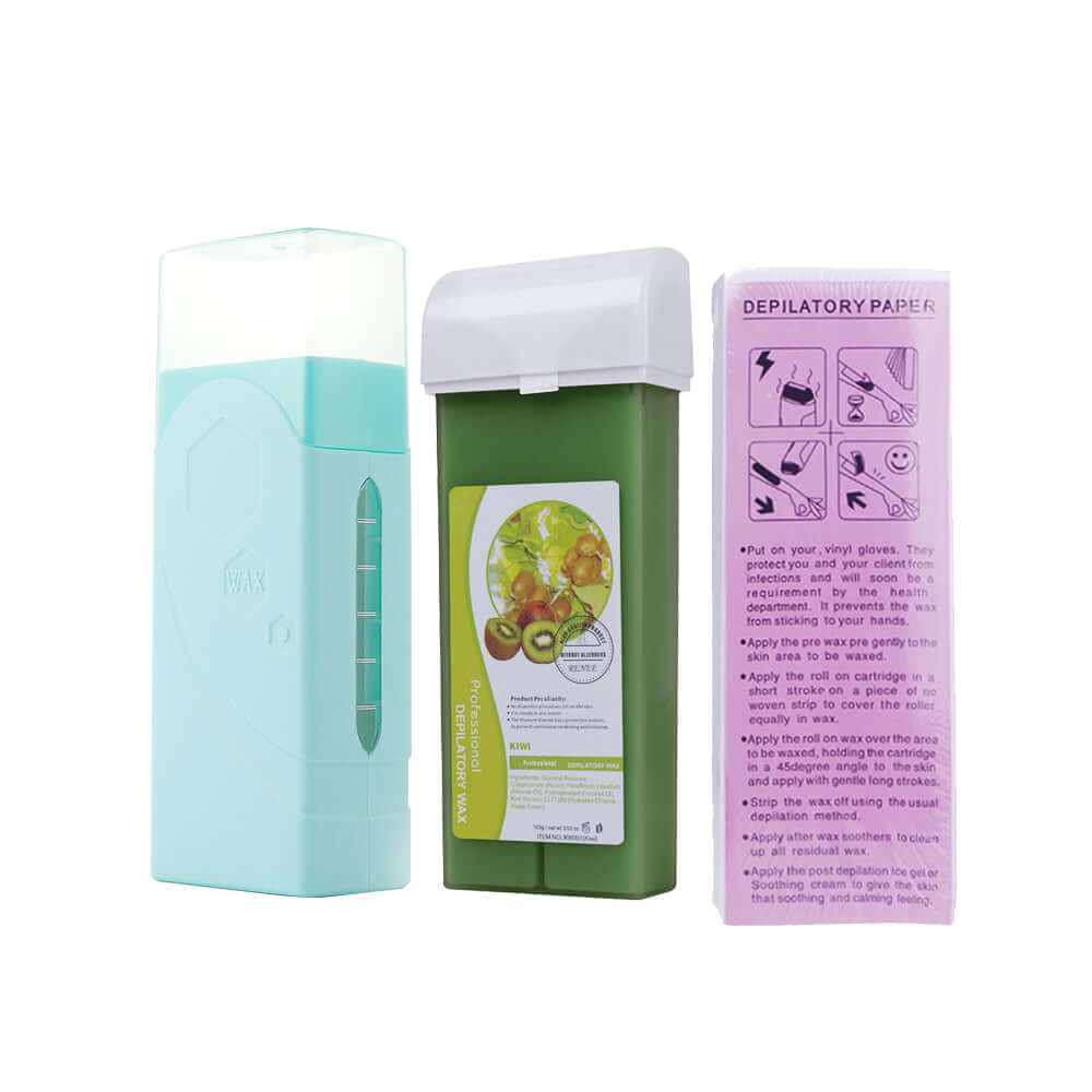 Depilatory Wax Heater - Smooth, Hair-Free Skin with wax cartridge and applicator for effortless hair removal.