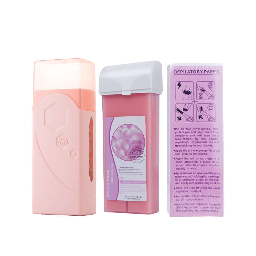 Depilatory Wax Heater - Smooth, Hair-Free Skin with compact wax warmer and depilatory paper.