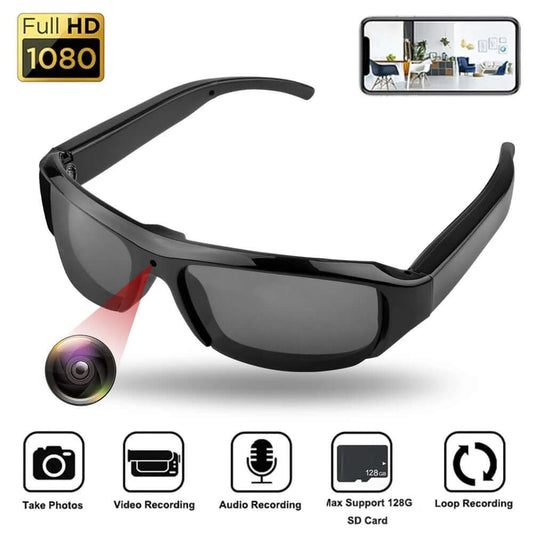 1080P HD Camera Sunglasses- Never Miss a Moment Again with discreet design for capturing adventures hands-free.