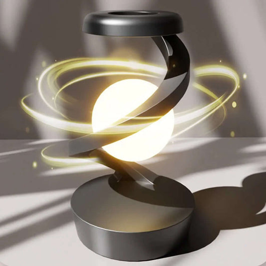 Levitating Ball Lamp with Wireless Charger displaying a mesmerizing floating sphere and modern design.