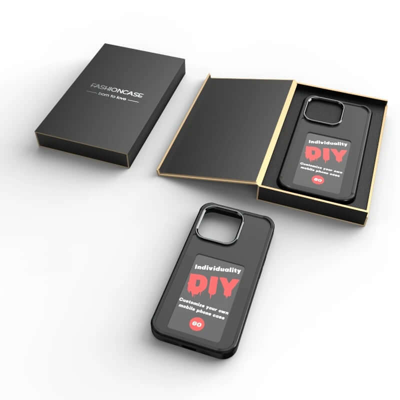 DIY Phone Case - Personalize Your Phone showcasing a stylish E-Ink phone case with packaging.