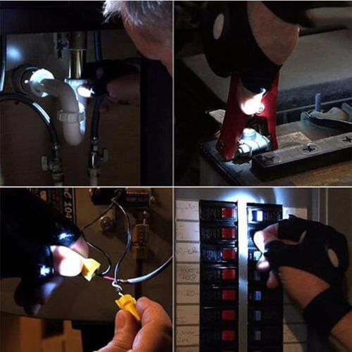 LED Flashlight Gloves - Illuminate Your Work used for tasks in dark areas and maintenance activities.