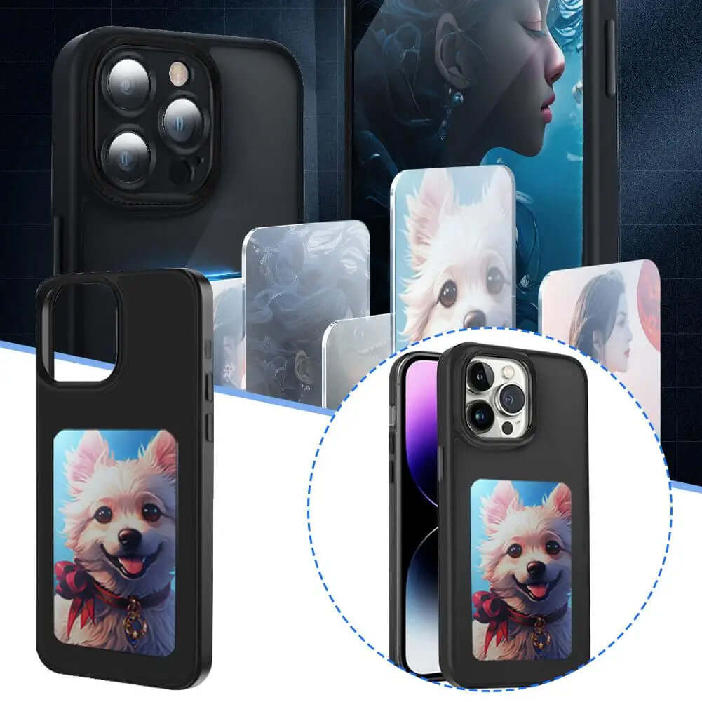DIY Phone Case - Personalize Your Phone with customizable designs showcasing a pet image on the E-Ink case.