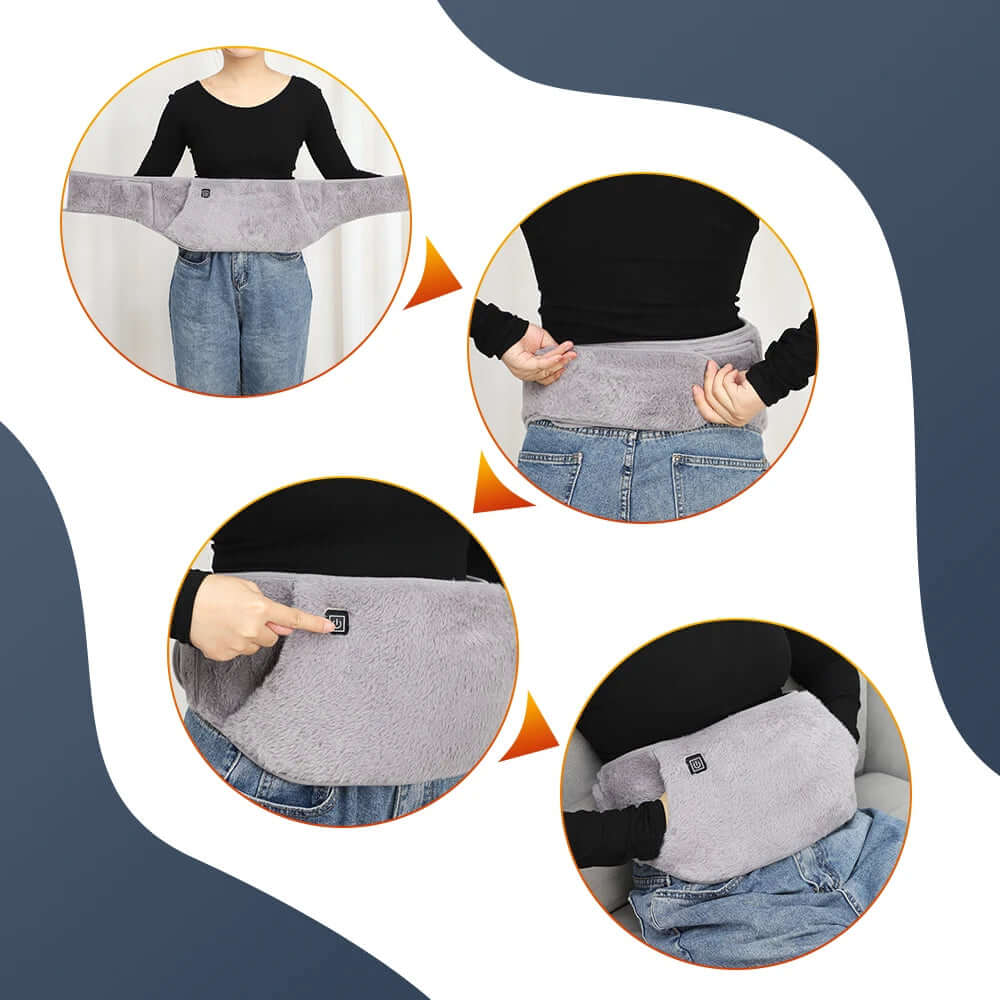 Electric Heating Waist Belt- Soothing Pain Relief in use for instant pain relief and comfort.
