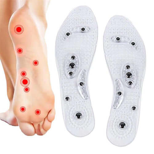 Magnetic Massage Insoles - Instant Pain Relief featuring pressure points for foot pain relief.