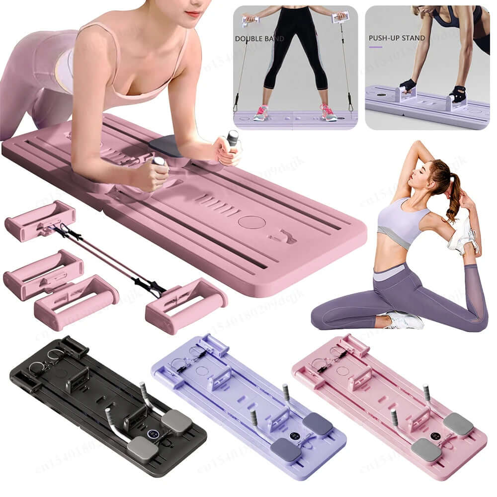 Multifunctional Abdominal Board featuring adjustable bands and workout options for effective core training.