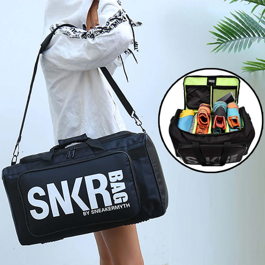Ultimate Sports Bag for Athletes- Organize your Gear, featuring organized compartments for sneakers and gear.