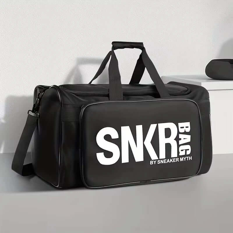 Ultimate Sports Bag for Athletes- Organize your Gear in a sleek black design with a spacious interior.