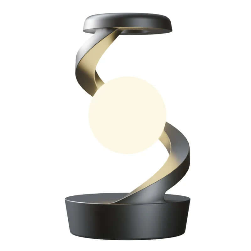 Levitating Ball Lamp with Wireless Charger showcasing modern design and elegant lighting in a stylish home decor setting.
