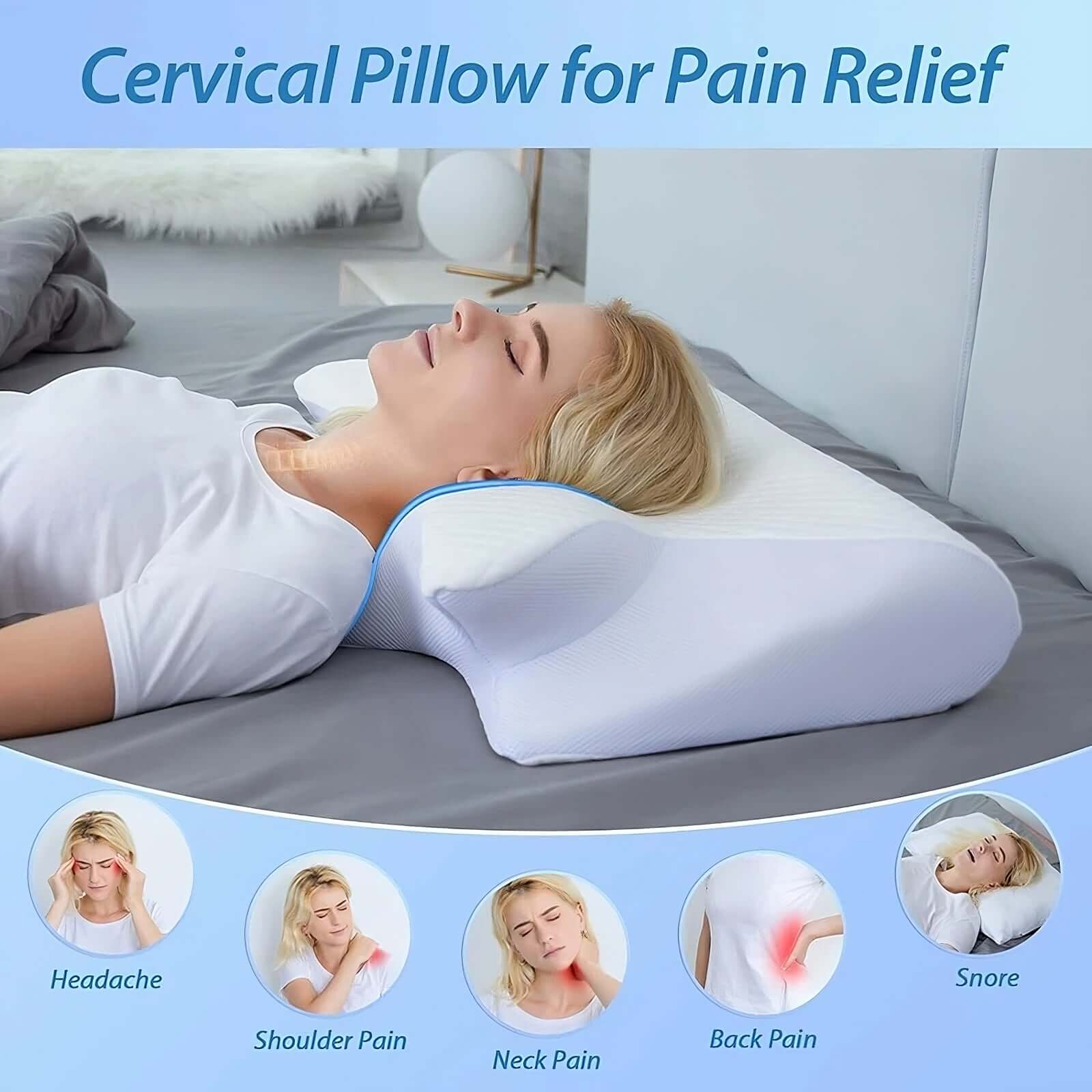 Memory Foam Cervical Pillow - Discover Blissful Sleep for pain relief and restful nights.