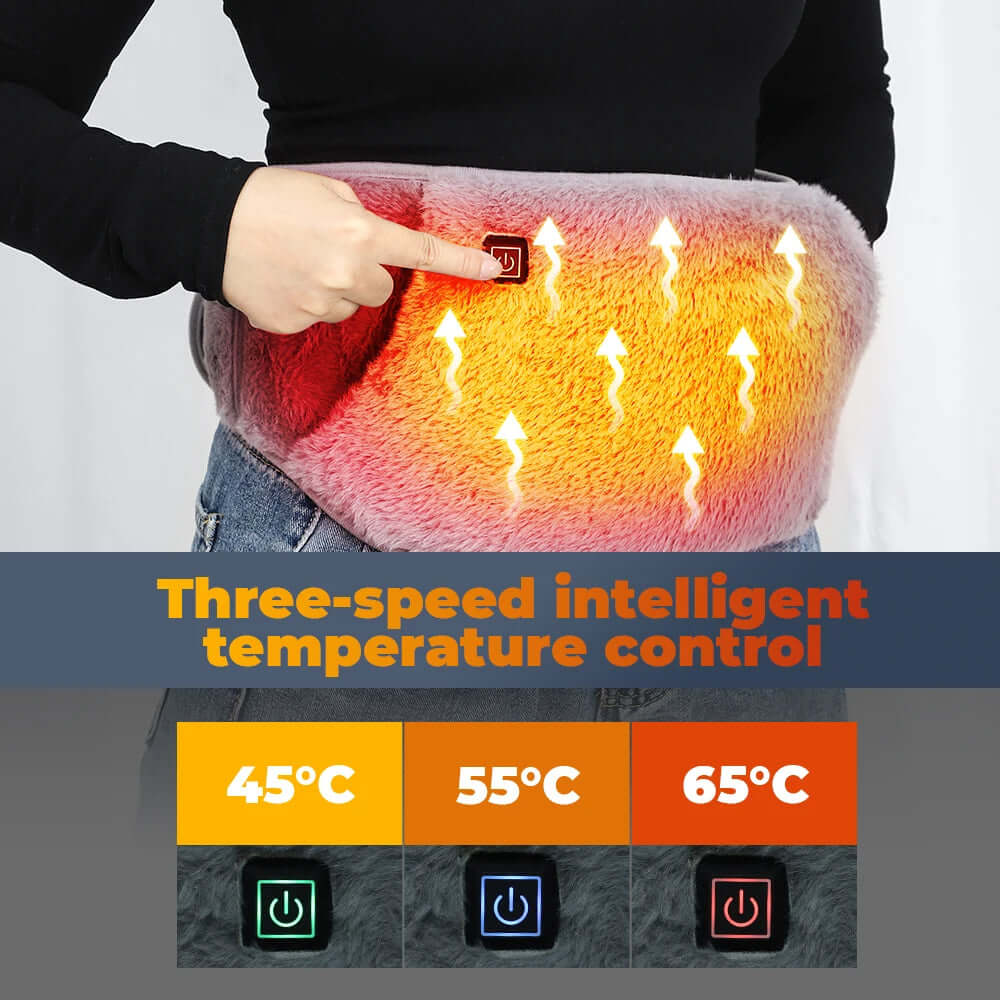 Electric Heating Waist Belt- Soothing Pain Relief with three-speed intelligent temperature control settings.